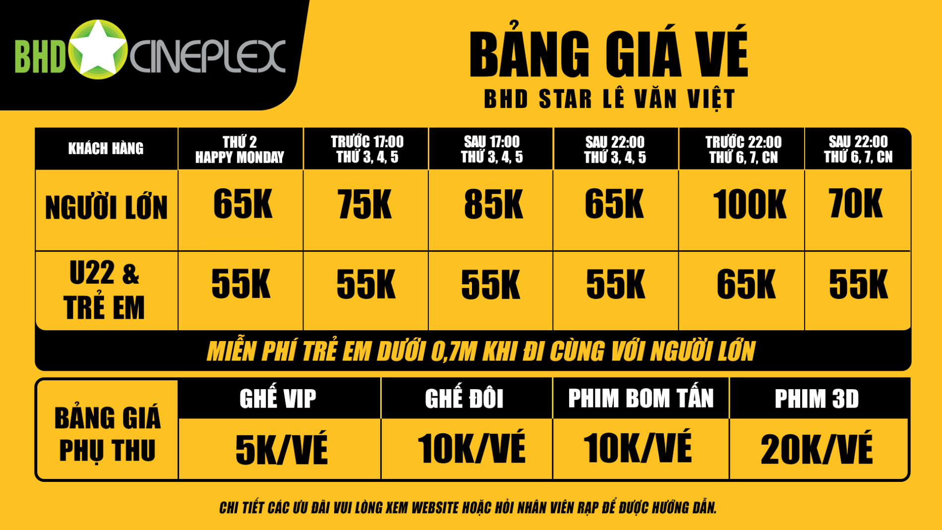 Lịch chiếu và thông tin Rạp BHD Star Lê Văn Việt